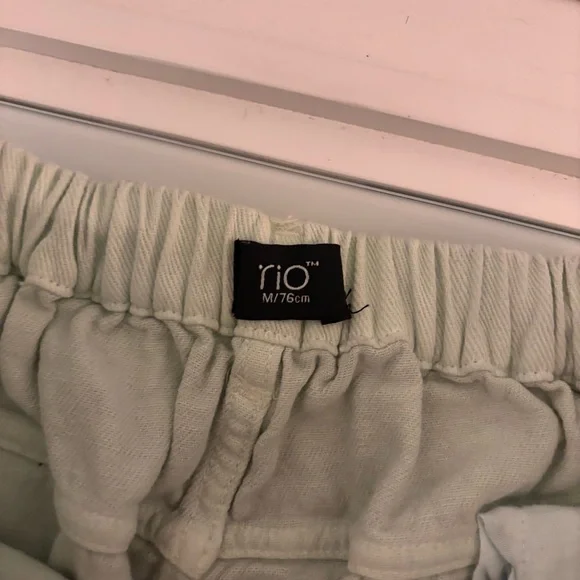 Vintage Rio Pastel green Jean Shorts Distressed Summer Style Rare - Picture 2 of 3